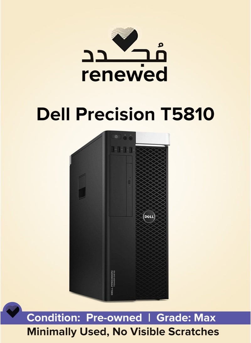 DELL Renewed - Dell Precision T5810 Tower , Intel Xeon E5-2643 v3 , Ram 32GB DDR4 , 256GB SSD + 400GB HDD , AMD FirePro W5100 4GB , P.S 685W Black - Image 1