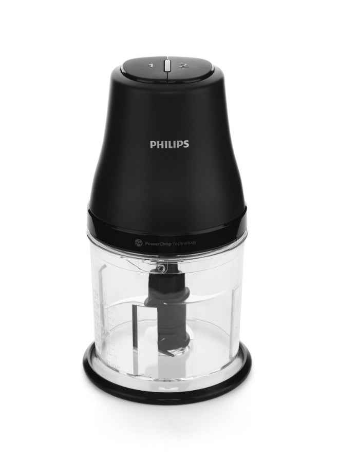 Philips Chopper, 4 Blades, 2 Speeds, Plastic 450 W HR1501/00 Black - Image 1