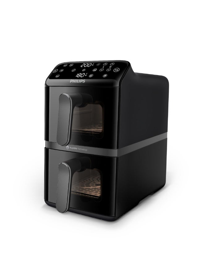 Philips 4000 Series, Airfryer Stacked Dual Basket 10 L 2750 W NA460/00 Black - Image 2