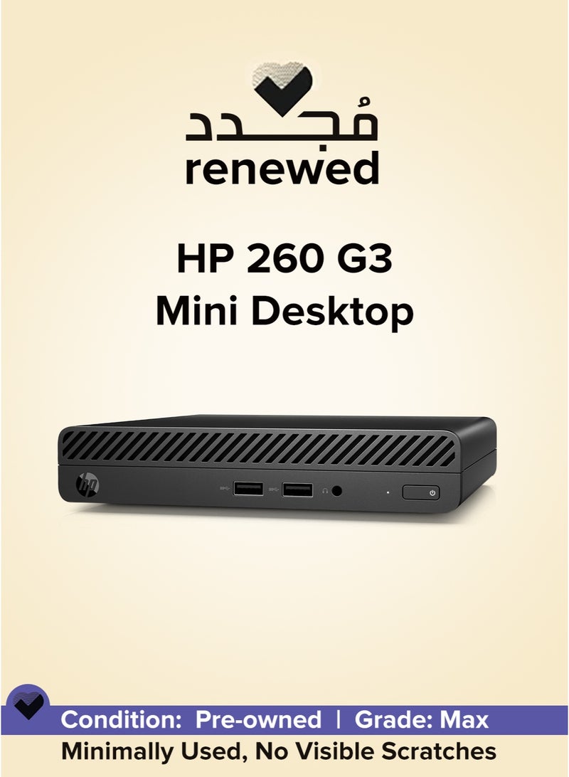 HP Renewed - HP 260 G3 Ultra Slim , Core i5 7500T , Ram 8GB DDR4 , 128GB SSD M.2 NVMe , Intel HD Graphics 630 Black - Image 1