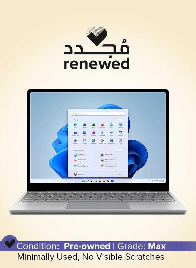 مايكروسوفت Renewed - Surface Laptop Go 2 With 12.4-Inch Display,Intel Core i5 Processor/11th Gen/8GB RAM/256GB SSD with Finger Print English silver - Image 1