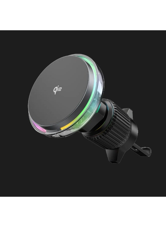 WIWU Aurora Wireless Car Charger CH-324 Qi 2.0 - Black - Image 1