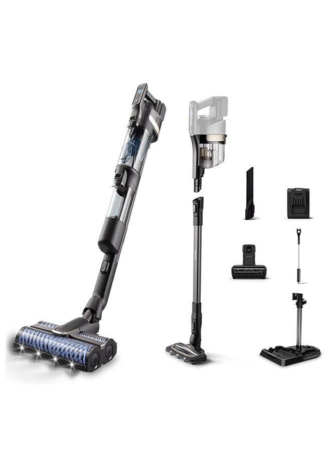 فيليبس مكنسة فيليبس أكواتريو اللاسلكية الرطبة والجافة 9000 سلسلة - مكنسة وغسل، باور سايكلون أكوا، أكوا سبين 4000 دورة في الدقيقة، نظام التنظيف التلقائي، حتى 285م² لكل شحنة، أسود عميق - XW9463/10 - Image 1