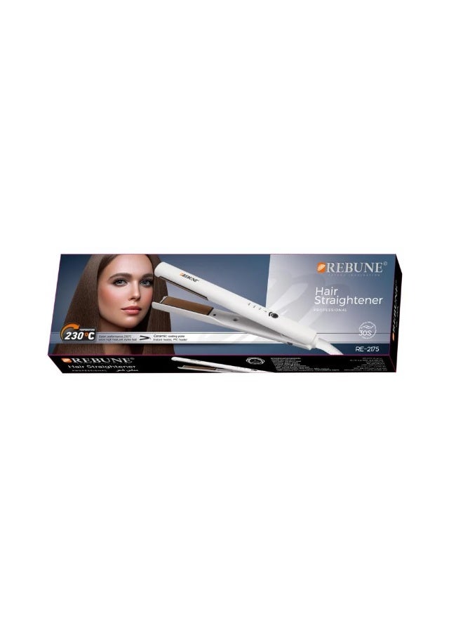 REBUNE Hot Air Hair Straightener White Color- RE-2175 - Image 2