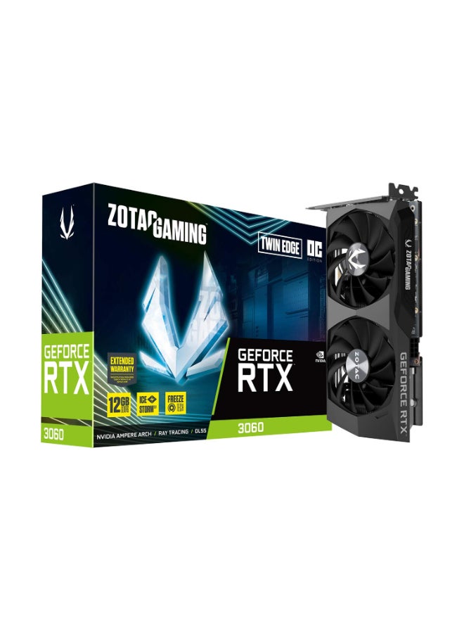 ZOTAC Gaming GeForce RTX 3060 Twin Edge OC 12GB GDDR6 192-bit 15 Gbps PCIE 4.0 Graphics Card, IceStorm 2.0 Cooling, Active Fan Control, Freeze Fan Stop ZT-A30600H-10M - Image 1