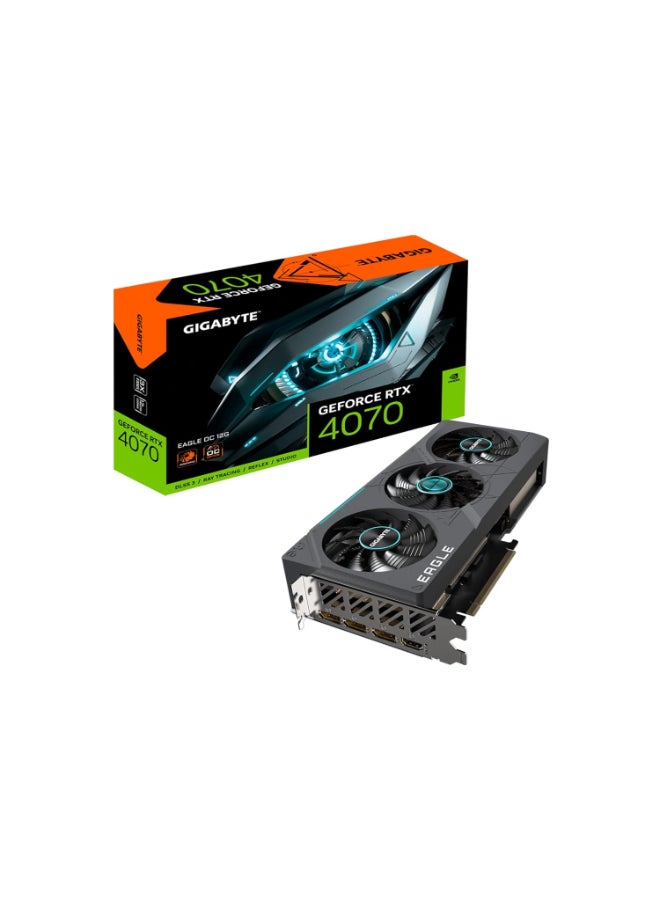 GIGABYTE GeForce RTX 4070 Eagle OC 12G Graphics Card, 3X WINDFORCE Fans, 12GB 192-bit GDDR6X, GV-N4070EAGLE OC-12GD Video Card - Image 1