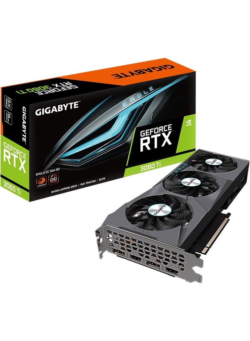 GIGABYTE GeForce RTX 3060 Ti Eagle OC D6X 8G Graphics Card, 3X WINDFORCE Fans, 8GB 256-bit GDDR6X, GV-N306TXEAGLE OC-8GD Video Card - Image 1