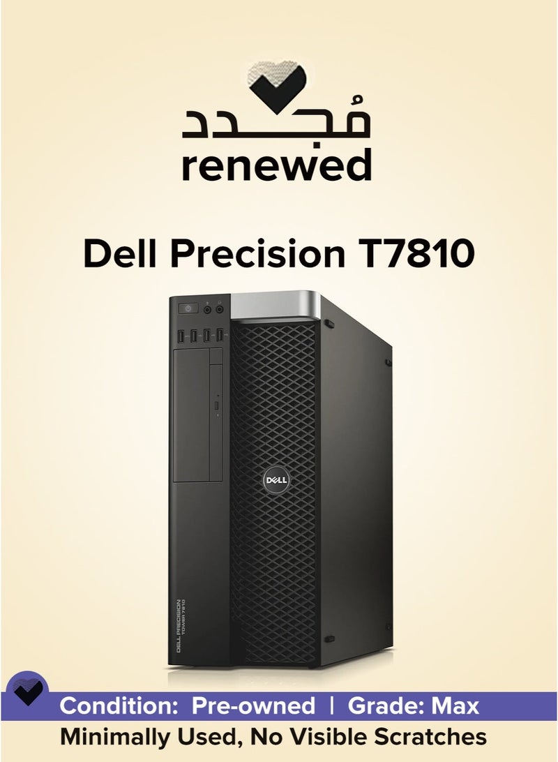 DELL Renewed - Dell Precision T7810 Tower , Dual Processor Intel Xeon E5-2690 v4 , Ram 16GB DDR4 , 128GB SSD + 400GB HDD , Nvidia Quadro M2000 4GB , P.S 825W Black - Image 1