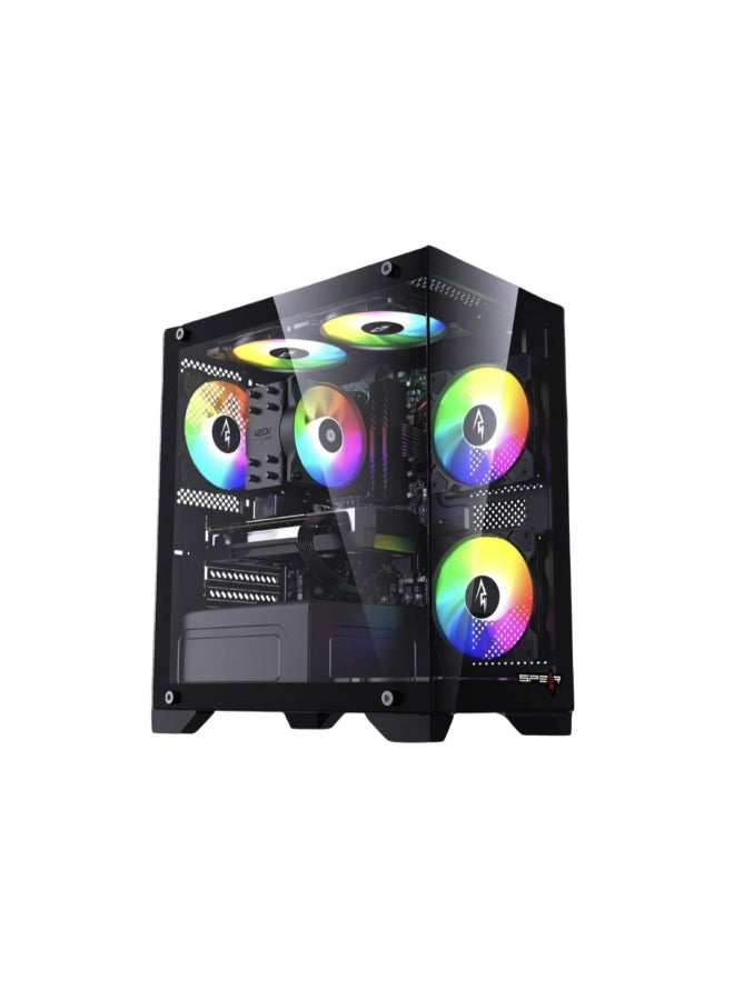 قصر الحاسبات كمبيوتر ألعاب مع معالج إنتل كور i5-12400F/16 جيجابايت ذاكرة DDR4/1 تيرابايت SSD M.2/6 جيجابايت Nvidia GeForce RTX 3050/ويندوز 11 برو - Image 1