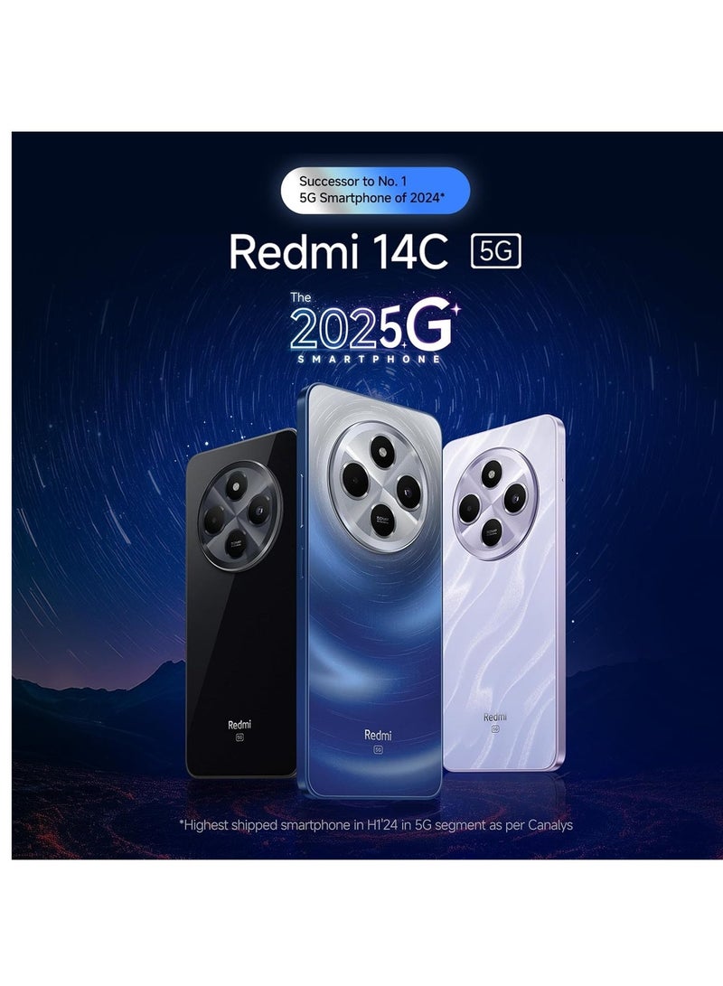 Xiaomi Redmi 14C 5G (Starlight Blue  6GB RAM, 128GB Storage) | Superfast 4nm Snapdragon 4 Gen 2 | 120Hz 17.47cm (6.88”) Display | 5160mAh Battery | 50MP Dual Camera | Premium Starlight Design - Image 2