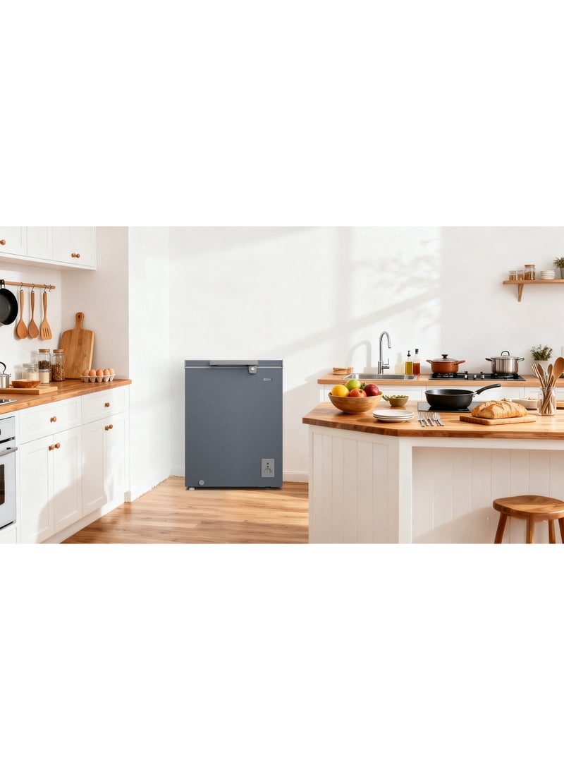 تشيك ثلاجة تجميد شقيك، 142 لتر، 5 قدم مكعب، رمادي داكن - CCF184W - Image 3