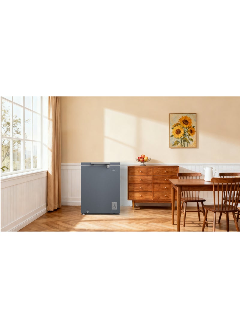 تشيك ثلاجة تجميد شقيك، 142 لتر، 5 قدم مكعب، رمادي داكن - CCF184W - Image 4