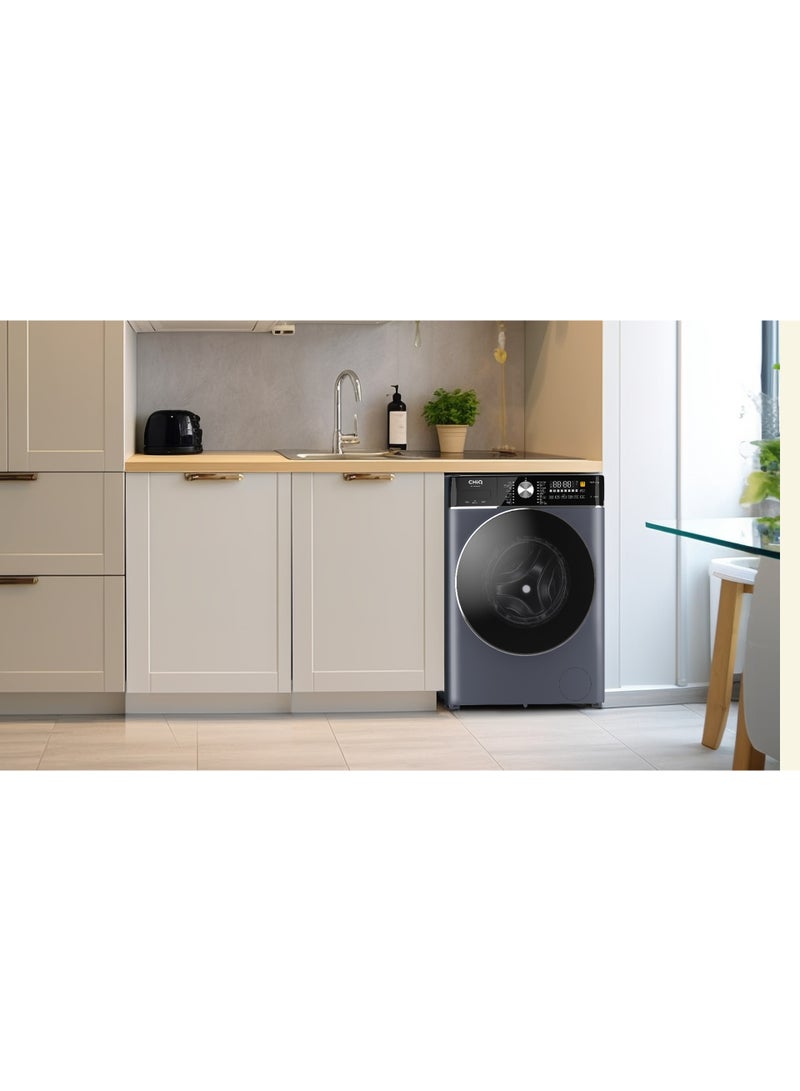 تشيك CHIQ Combo Automatic Washing Machine, Front Load, 10kg Washing, 6Kg Drying, Inverter, 16 Programs, Gray - CG100-14596BHS 10 kg 2000 W CG100-14596BHS Gray - Image 4