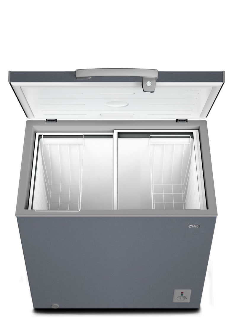 تشيك ثلاجة تجميد شقيك، 199 لتر، 7 قدم مكعب، رمادي داكن - CCF261W - Image 2