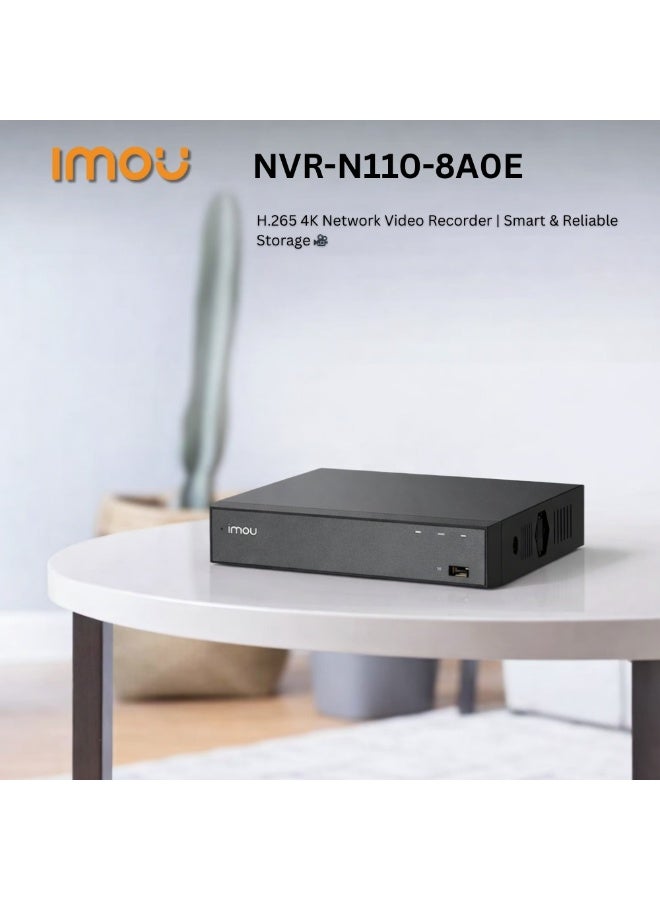 IMOU NVR-N110-8A0E 10-Channel PoE Network Video Recorder, H.265/H.264, 4K HDMI & VGA Output, Smart IP Camera Recording, ONVIF Support, IMOU Life App, Up to 16TB HDD Black - Image 2