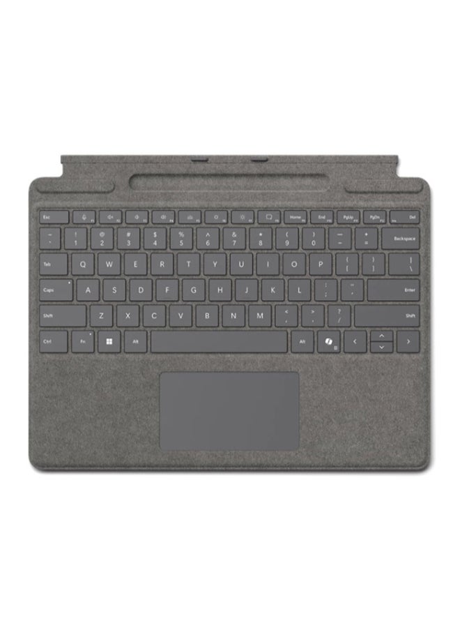 Surface Pro 13-inch Keyboard with pen storage compatible with 11th Edition, Copilot key, Arabic English keys Platinum