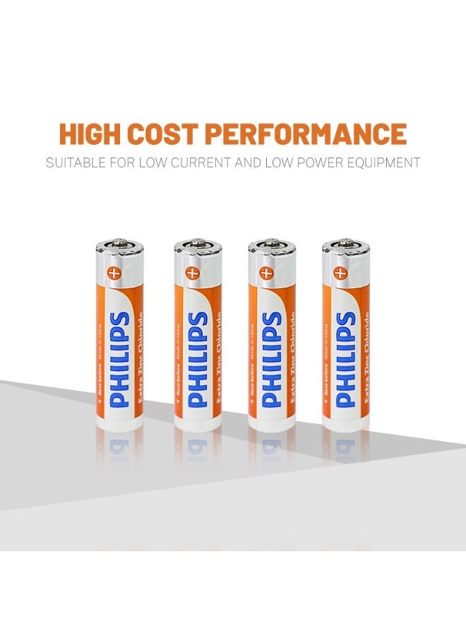 Philips Extra Zinc Chloride AAA Batteries (48-Pcs)  - 1.5V R03 Micro Batteries, 870mAh Super Heavy Duty for Remotes, Clocks, and Low-Power Devices orange - Image 4