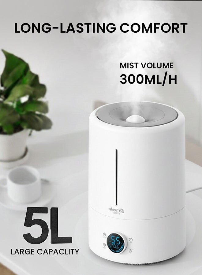 ديرما 5L Humidifier and Diffusers with Aroma Therapy, Cool Mist Air Humidifier for Baby Room, Home, Office & Plant, Auto-Off, Quiet Operation, Touch Display and UV Lamp F628S white - Image 3