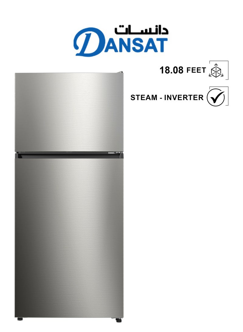 Dansat Refrigerator - 18.08 cu. ft. - Steam - Steel - Inverter DAN1810NF Steel - Image 1