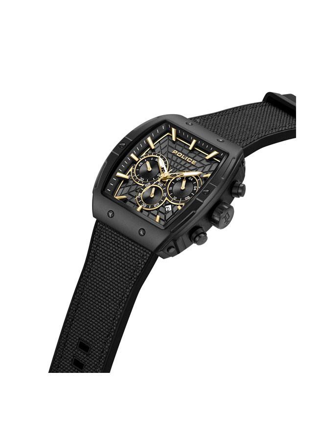 POLICE Men's Coswig Black Dial Silicone-Nylon Bracelet Chronograph Watch , 45mm - Image 2