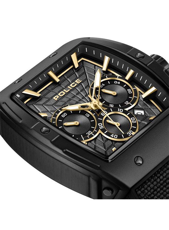 POLICE Men's Coswig Black Dial Silicone-Nylon Bracelet Chronograph Watch , 45mm - Image 4