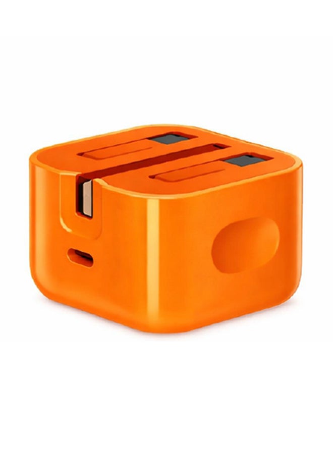 ابل  Renewed – 2 in 1 Pack of 20W USB-C Power Adapter and USB-C 20W Charge Cable (1 m) orange - Image 2