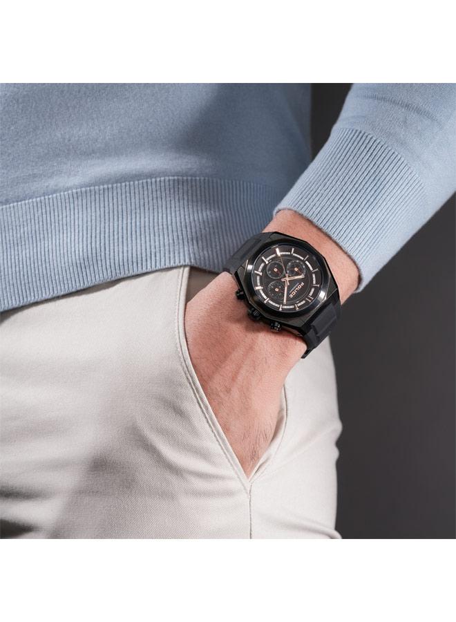POLICE Men's Steward Black Dial Silicone Strap Chronograph Watch , 46mm - Image 5