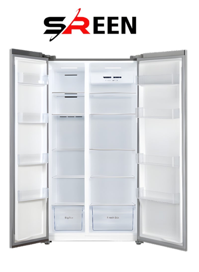 SREEN 612L Side By Side Inverter Refrigerator No Frost Energy Efficient 133 W SRRF-612NFS Dark Silver - Image 2