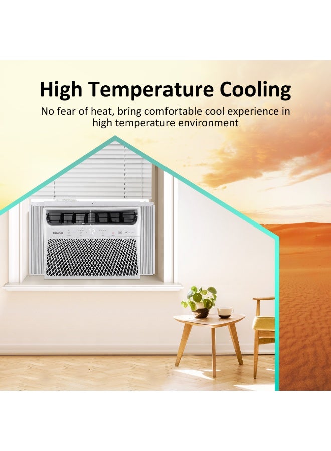 هايسنس مكيف هواء نافذة 1 طن، 12000 وحدة حرارية بريطانية ضاغط دوار مع غاز التبريد R32، اتجاه الهواء 4 اتجاهات سرعات المروحة، زعانف ذهبية، وضع النوم، تبريد سريع، حماية الضاغط 3 دقائق، متعدد الاستخدامات - Image 2