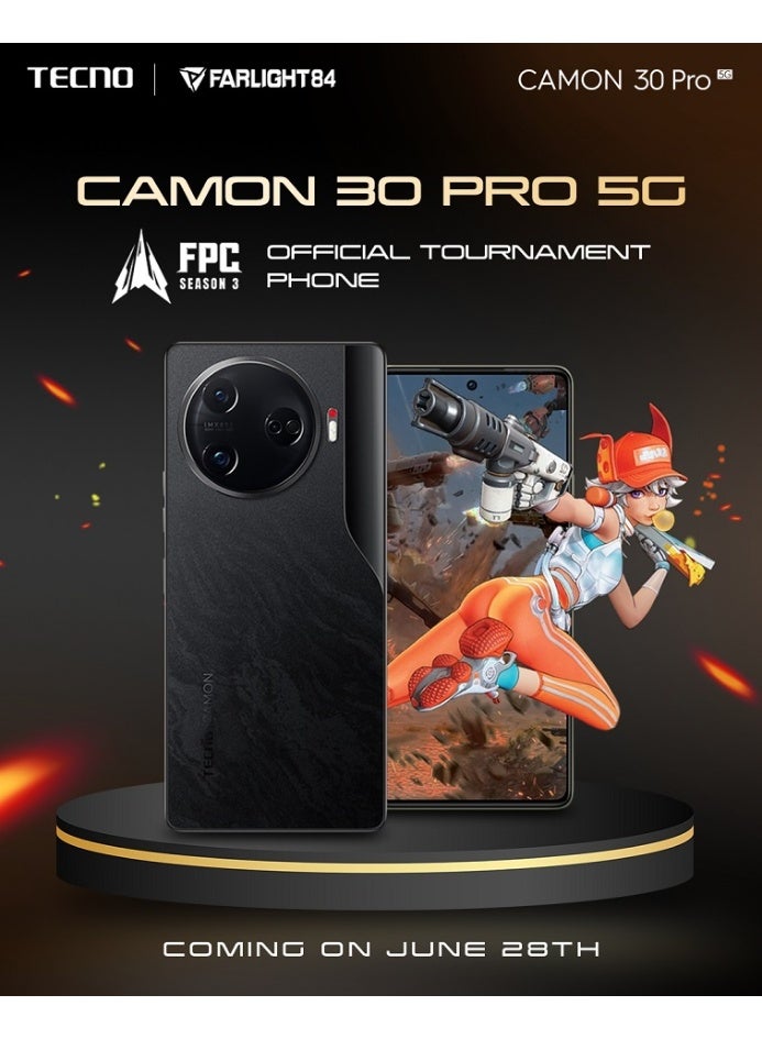 تكنو Camon 30 Pro Dual SIM Iceland Basaltic Dark 8GB RAM 512GB 5G - International Version - Image 4