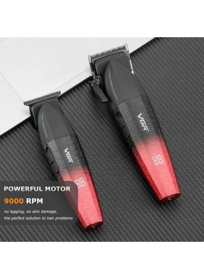 في جي آر VGR 640 Professional Men's Hair Clipper, Cordless Hair Clipper and Trimmer Set (Red) - Image 5