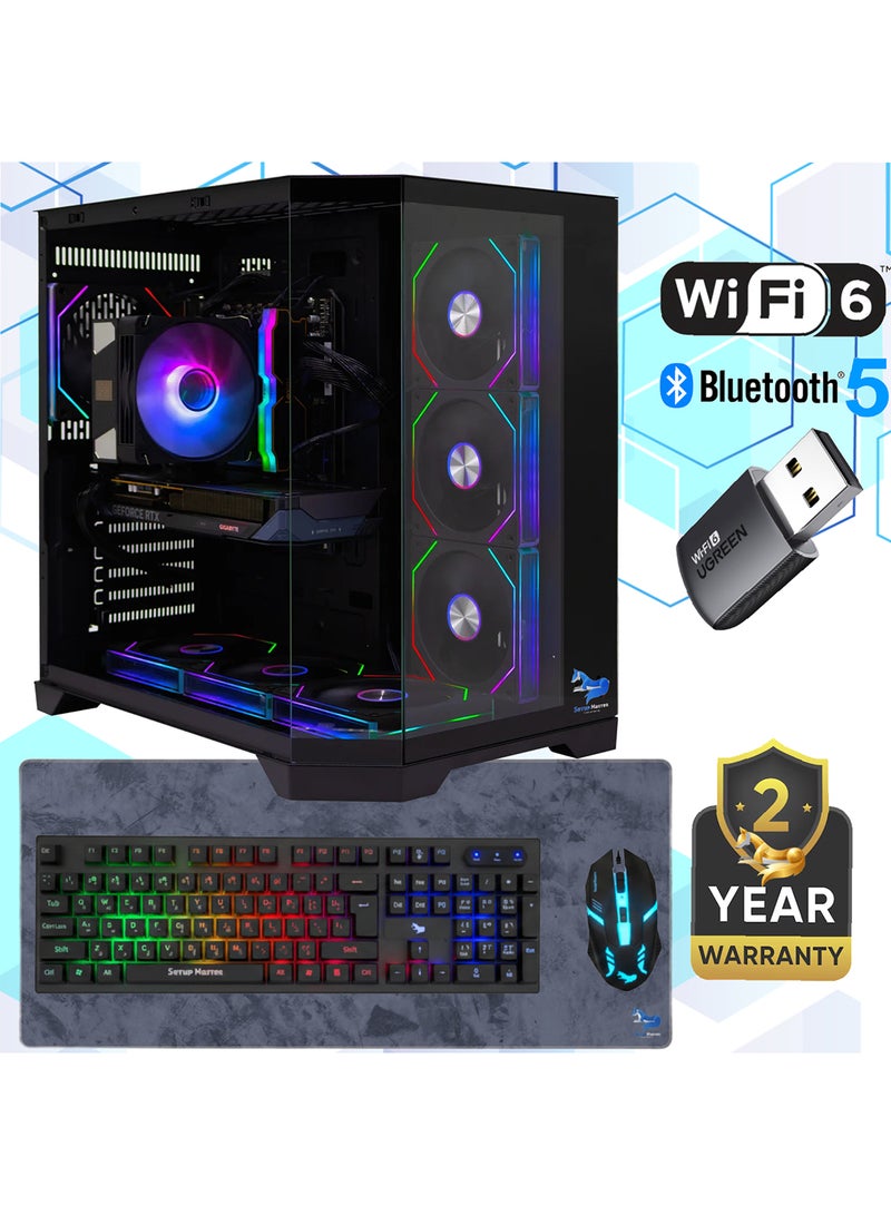 سيت أب ماستر جهاز كمبيوتر للألعاب بمعالج AMD Ryzen 5 9600X / ذاكرة وصول عشوائي 16 جيجابايت DDR5 / قرص صلب SSD بسعة 1 تيرابايت / بطاقة رسومات Nvidia GeForce RTX 5060 Ti بسعة 8 جيجابايت / نظام التشغيل Windows 11 Pro / أسود - Image 1