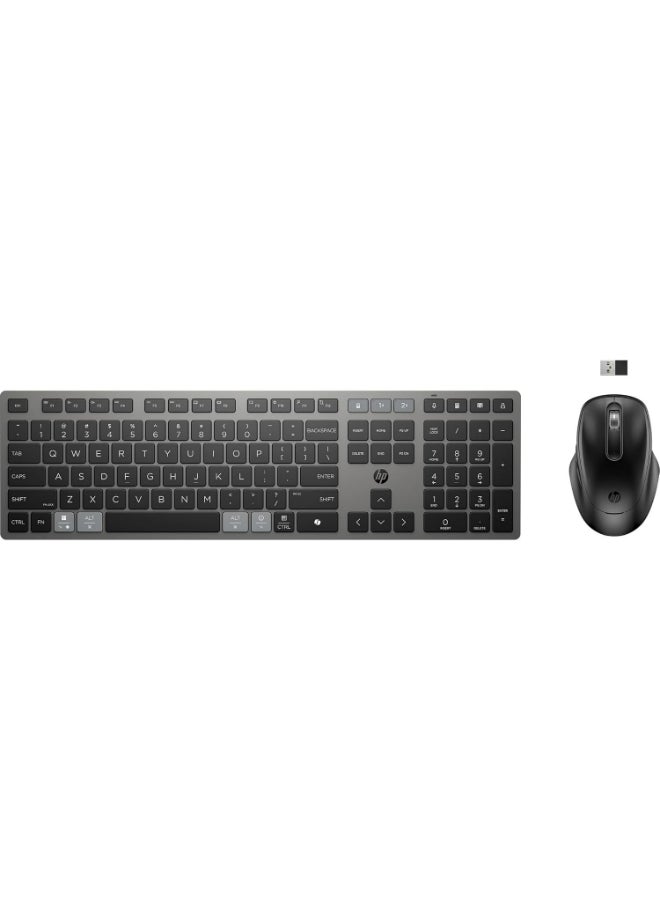 HP 725 Multi-Device Rechargeable Wireless Keyboard and Mouse Combo - 9T5B0UT | Black - Image 1