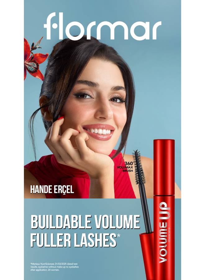 فلورمار مسكارا فلورمار فوليوم أب – 000 أسود، فرشاة سيليكون، أصباغ سوداء مكثفة، تأثير حجم ورفع، قابل للبناء - Image 4