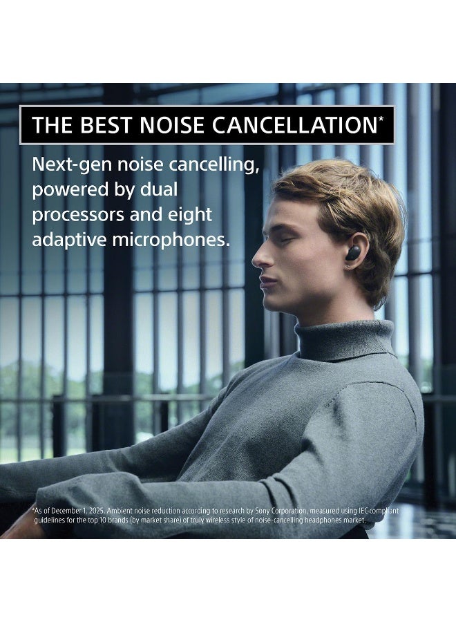 سوني Sony WF-1000XM6 The Best Truly Wireless Noise Cancelling Earbuds (2026 Model), Bluetooth in-Ear Headphones, with Studio-Quality Sound, Up to 24 Hours of Battery Life, Platinum Silver silver - Image 3