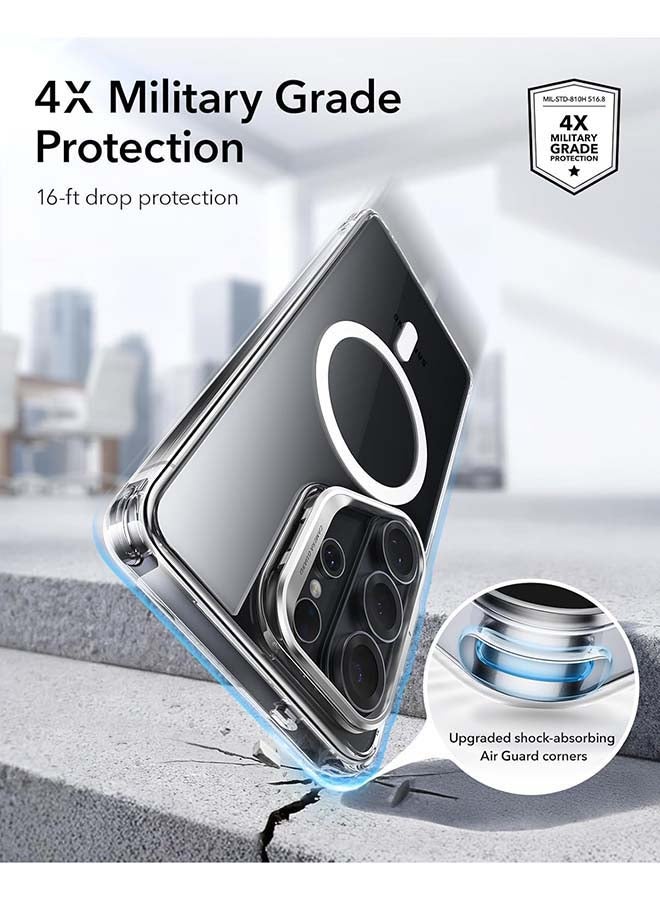 ESR S26 Ultra - HaloLock Classic Hybrid Stash Stand Case – MagSafe Compatible, Shockproof Drop Protection Cover - Clear - Image 3