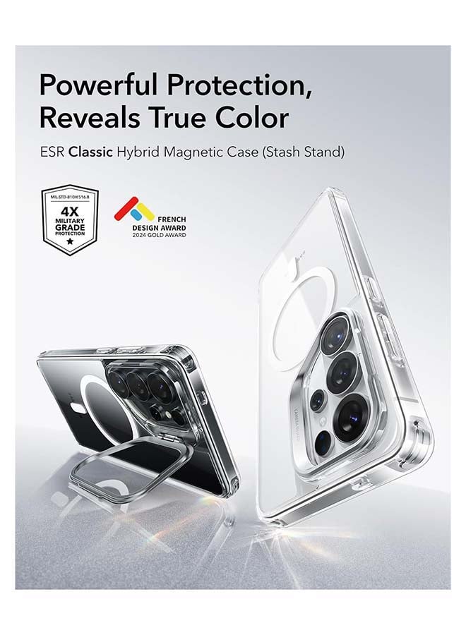 ESR S26 Ultra - HaloLock Classic Hybrid Stash Stand Case – MagSafe Compatible, Shockproof Drop Protection Cover - Clear - Image 2