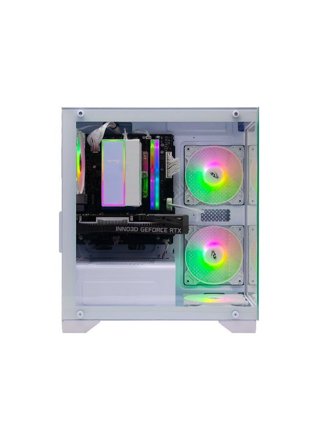 ٍسبير بي سي جهاز ألعاب احترافي بمعالج Intel Core i5-14400F / ذاكرة وصول عشوائي 32 جيجابايت DDR5 / قرص صلب SSD بسعة 1 تيرابايت / بطاقة رسومات Nvidia GeForce RTX 3050 بسعة 8 جيجابايت / نظام التشغيل Windows 11 Pro / لون أبيض - Image 2