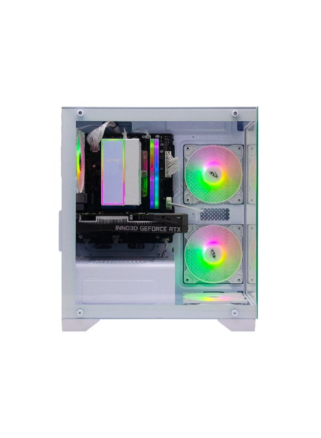 ٍسبير بي سي جهاز ألعاب احترافي بمعالج Intel Core i5-14400F / ذاكرة وصول عشوائي 16 جيجابايت DDR5 / قرص صلب SSD بسعة 1 تيرابايت / بطاقة رسومات Nvidia GeForce RTX 3050 بسعة 8 جيجابايت / نظام التشغيل Windows 11 Pro / لون أبيض - Image 2