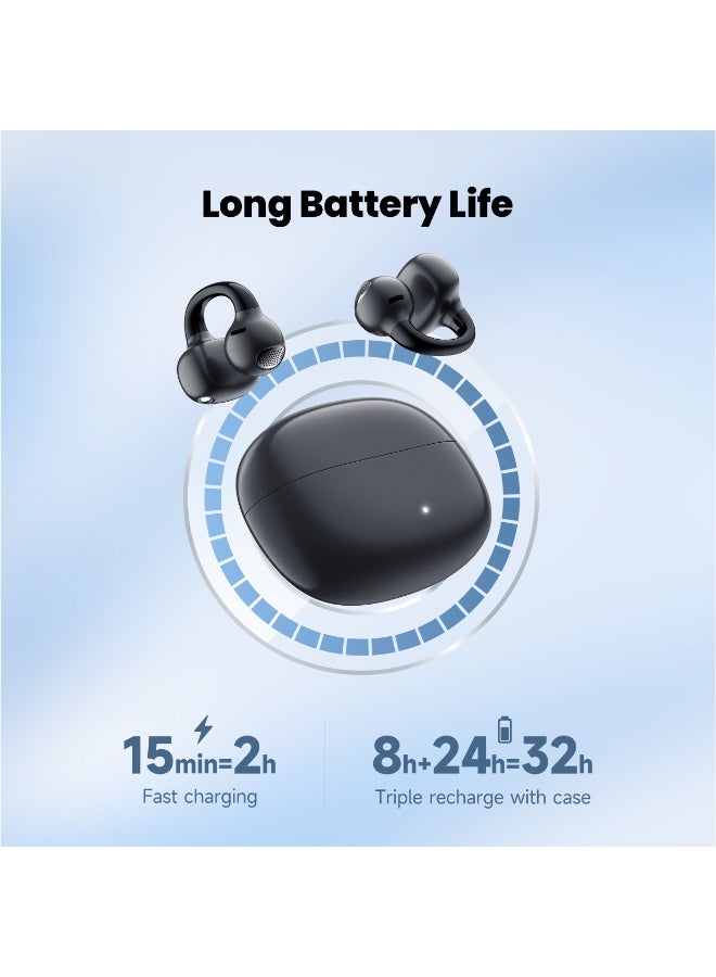 اديفير سماعات أذن لاسلكية حقيقية Comfo Q مفتوحة، بلوتوث 5.4، 32 ساعة وقت تشغيل، مقاومة للماء IP56، سوداء - Image 5