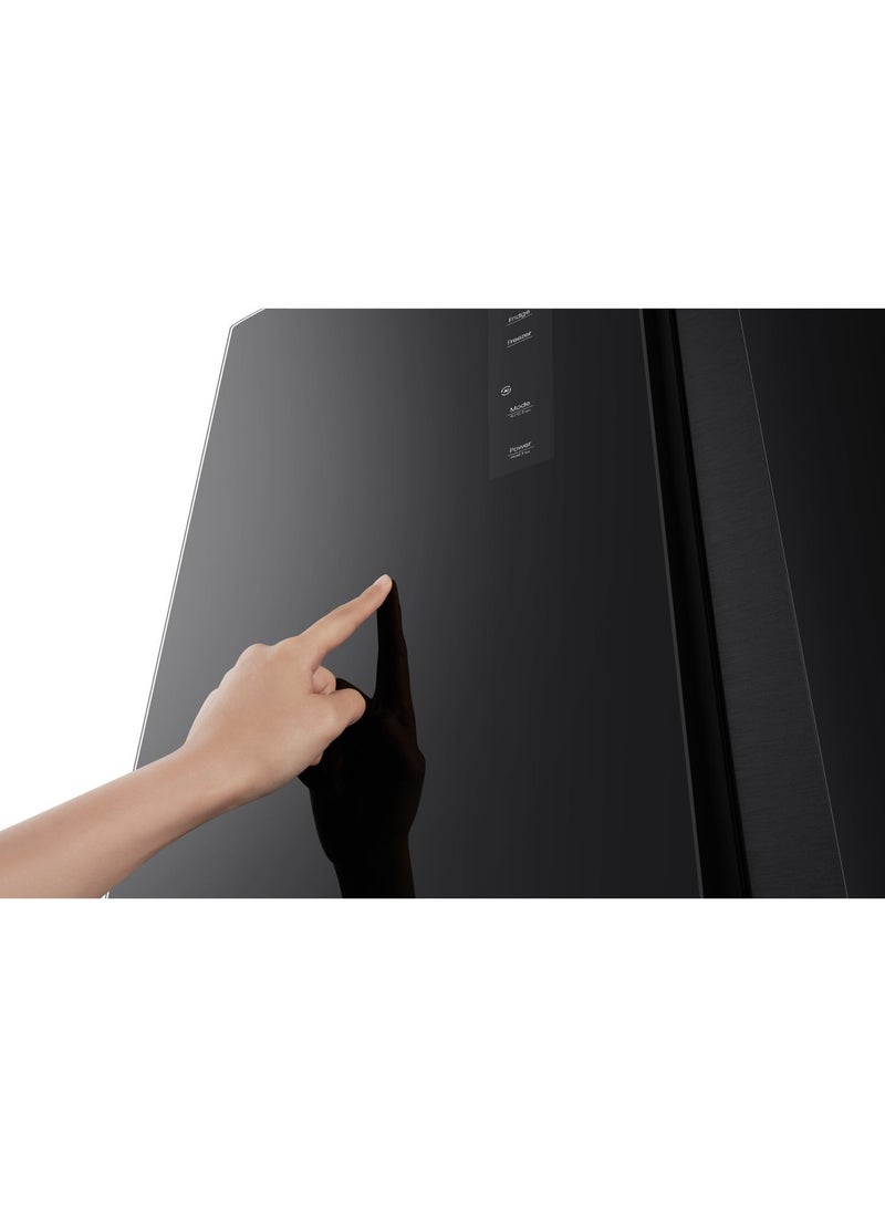 هايسنس ثلاجة هايسنس 532 لتر 18.8 قدم مكعب بجانب بجانب، تقنية العاكس، إزالة الثلج التلقائي، أسود لامع - Image 3