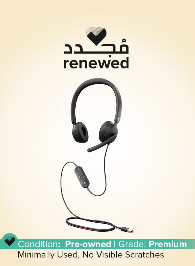 مايكروسوفت Renewed - Over-Ear Modern USB Headset With Mic black - Image 1