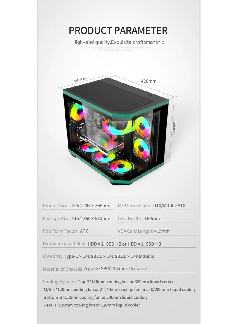 Acer V951 Gaming Case – Mid Tower with Advanced Cooling Support black - Image 2