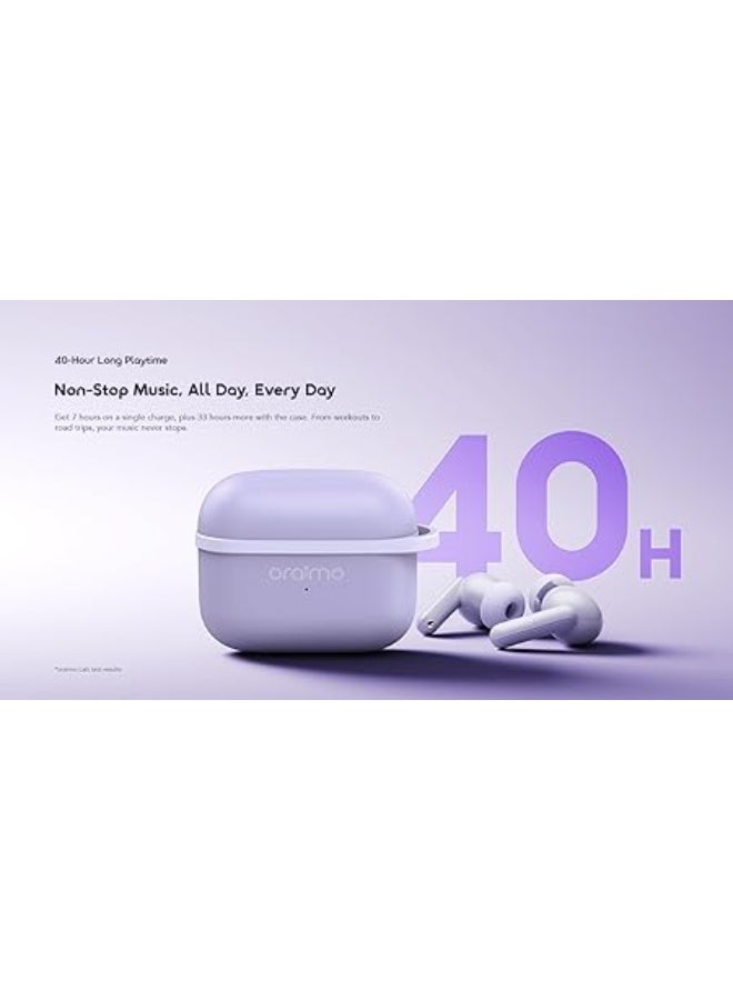 أورايمو OTW-324 SpaceBuds Lite True Wireless Earbuds with Sound360 Spatial Audio and 40-Hour Playtime Digital Lavender - Image 2