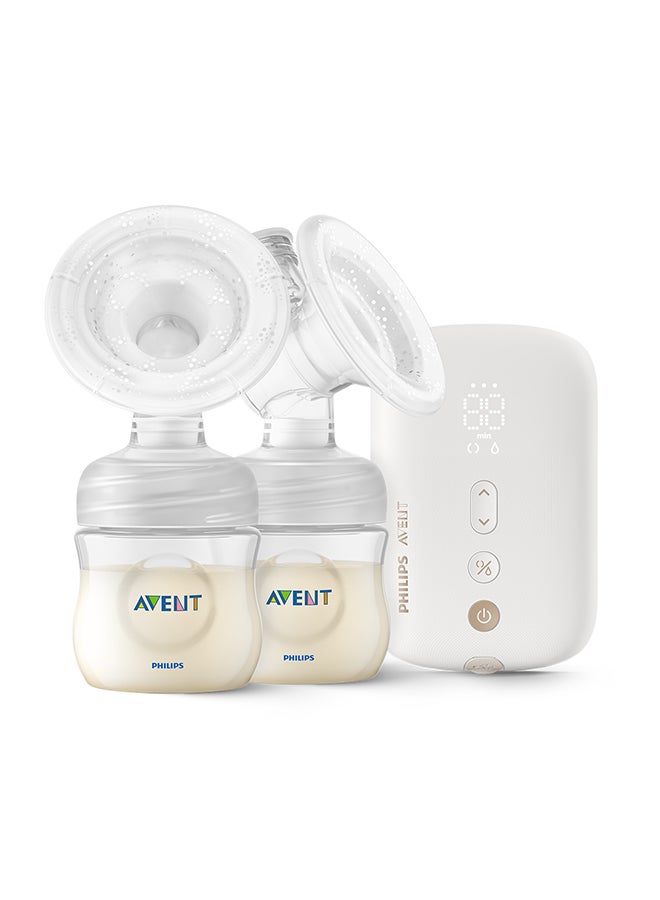 Philips Avent Double Electric Breast Pump Rechargeable, 3 Pin | No.1 Brand Recommended by Moms Worldwide | Natural Motion Technology For Quicker Milk Flow - Image 1