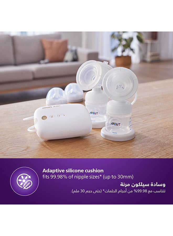 Philips Avent Double Electric Breast Pump Rechargeable, 3 Pin | No.1 Brand Recommended by Moms Worldwide | Natural Motion Technology For Quicker Milk Flow - Image 4