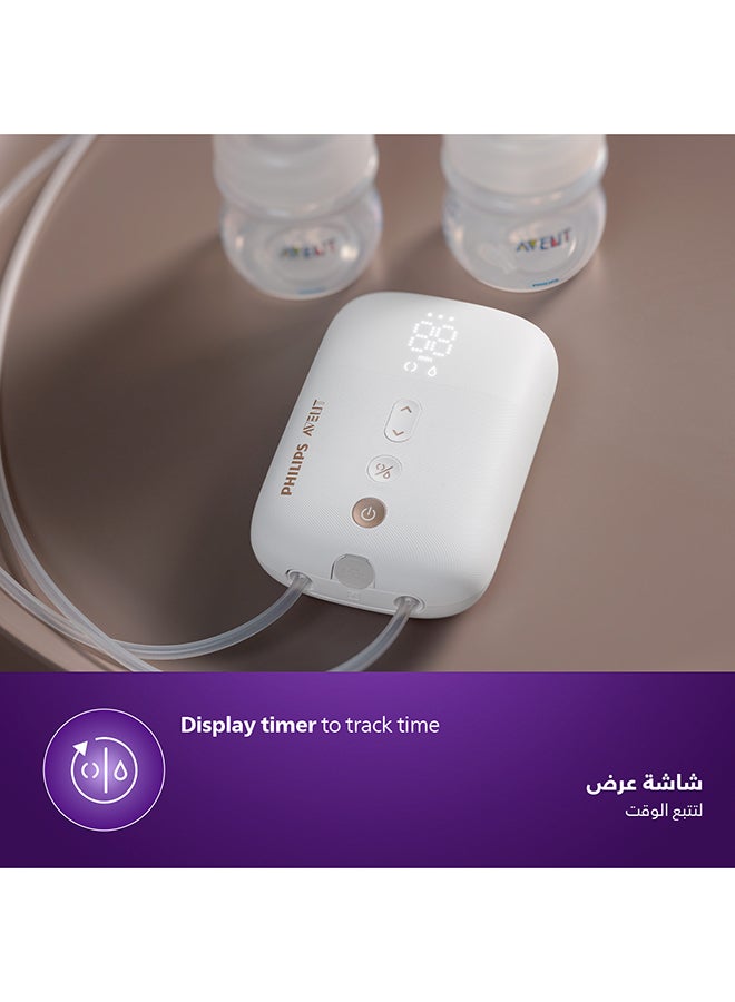 Philips Avent Double Electric Breast Pump Rechargeable, 3 Pin | No.1 Brand Recommended by Moms Worldwide | Natural Motion Technology For Quicker Milk Flow - Image 5