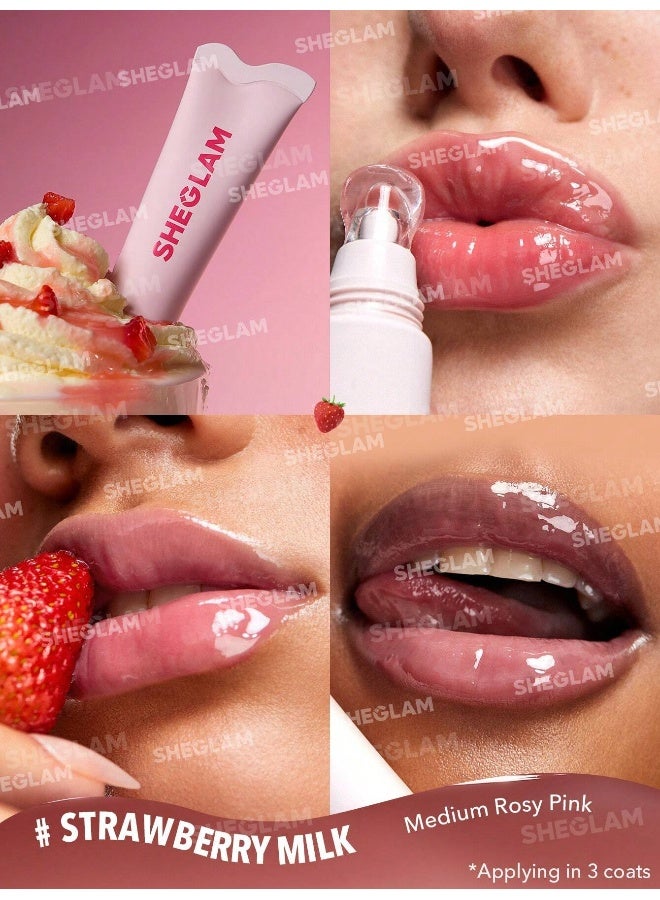 شيجلام Crystal Glaze Moisturizing Lip Care- Strawberry Milk - Image 2