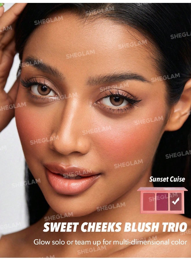 شيجلام Sweet Cheeks Blush Trio- SunSet Cruise - Image 3