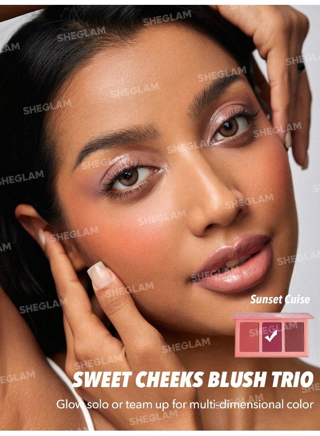 شيجلام Sweet Cheeks Blush Trio- SunSet Cruise - Image 4